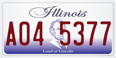 IL license plate A045377