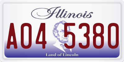 IL license plate A045380
