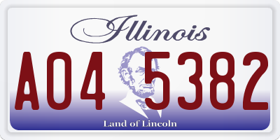 IL license plate A045382