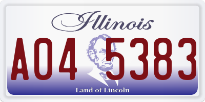 IL license plate A045383