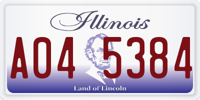 IL license plate A045384
