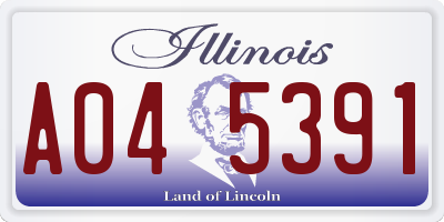 IL license plate A045391