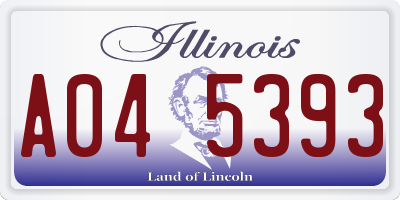 IL license plate A045393