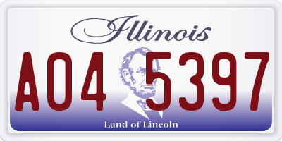 IL license plate A045397