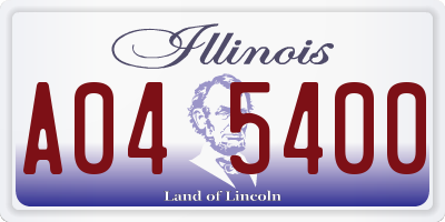 IL license plate A045400