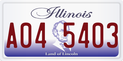 IL license plate A045403