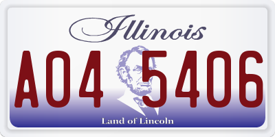 IL license plate A045406