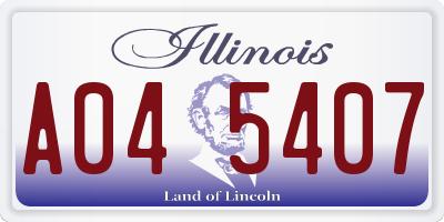 IL license plate A045407