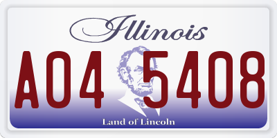 IL license plate A045408