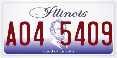IL license plate A045409