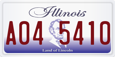 IL license plate A045410