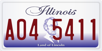 IL license plate A045411