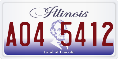 IL license plate A045412