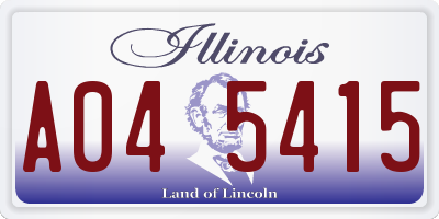 IL license plate A045415
