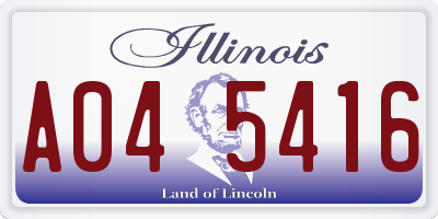 IL license plate A045416
