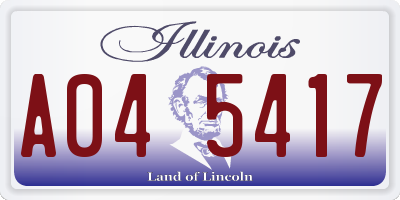 IL license plate A045417