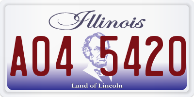 IL license plate A045420