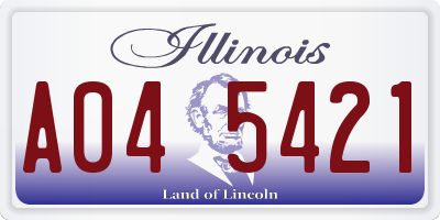 IL license plate A045421