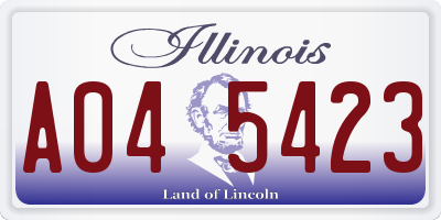 IL license plate A045423