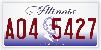 IL license plate A045427