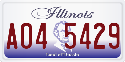 IL license plate A045429