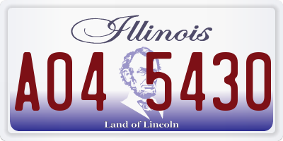 IL license plate A045430