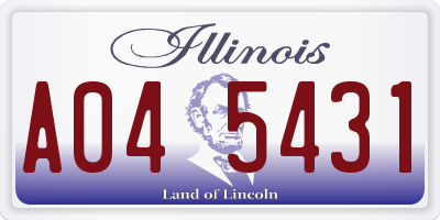 IL license plate A045431