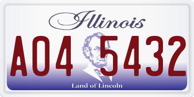 IL license plate A045432