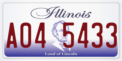IL license plate A045433