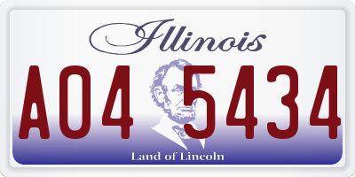 IL license plate A045434