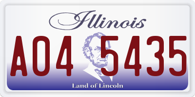 IL license plate A045435