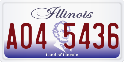 IL license plate A045436