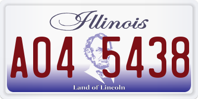 IL license plate A045438
