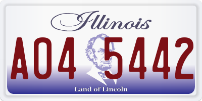 IL license plate A045442