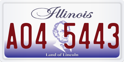 IL license plate A045443