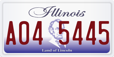 IL license plate A045445