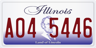 IL license plate A045446
