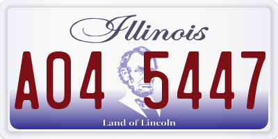 IL license plate A045447