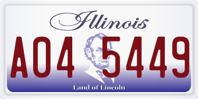 IL license plate A045449