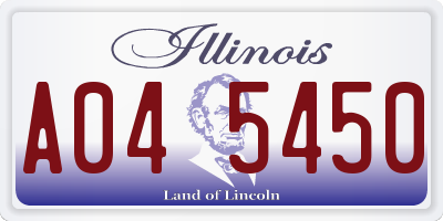 IL license plate A045450