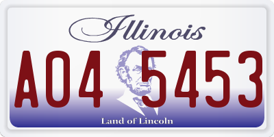 IL license plate A045453