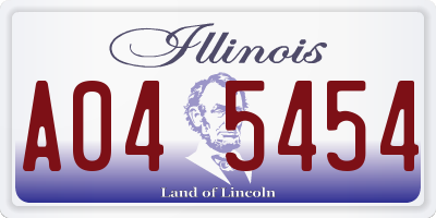 IL license plate A045454