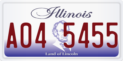 IL license plate A045455