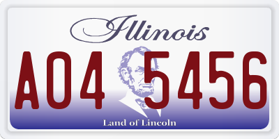 IL license plate A045456
