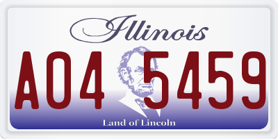 IL license plate A045459