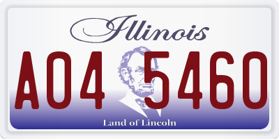 IL license plate A045460