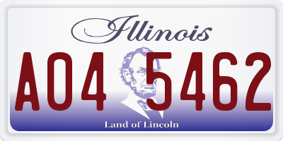 IL license plate A045462