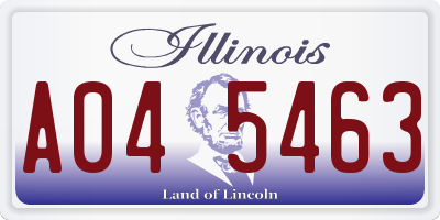 IL license plate A045463