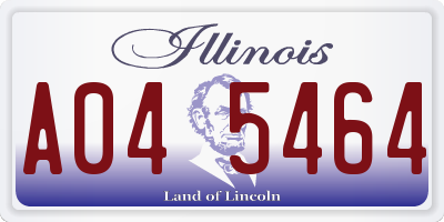 IL license plate A045464