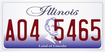 IL license plate A045465
